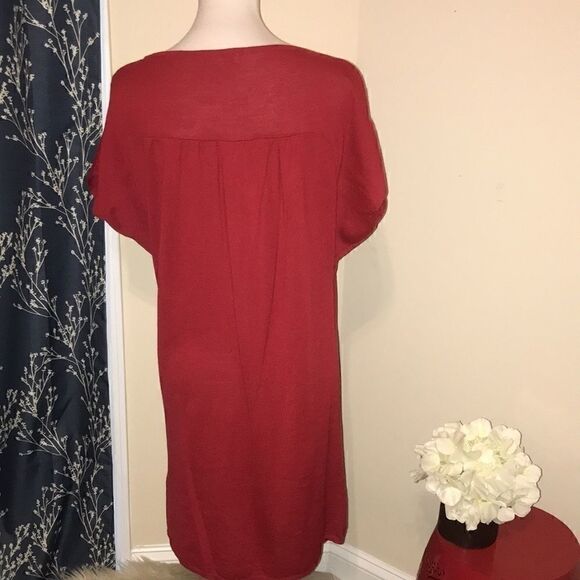 See by Chloe Red Wool Blend Shift Dress - Picture 3 of 10
